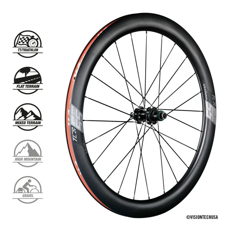 Coppia Ruote In Carbonio VISION SC55 DB CL Disc 3 Coppia Ruote In Carbonio VISION SC55 DB CL Disc - immagine 3