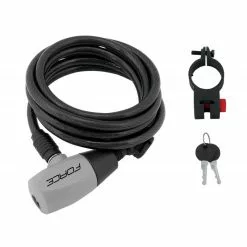 Lucchetto FORCE RON Con Cavo A Spirale 120x8 E Supporto BLK